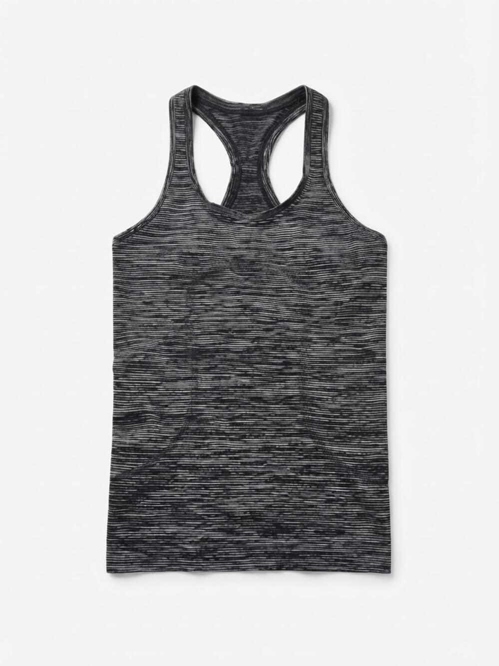 Peloton x Lululemon Seamless Tank Top Gray Black Workout Athletic Size 6 Run Gym